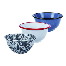 Enamel Mixing Bowl, Footed, Assorted